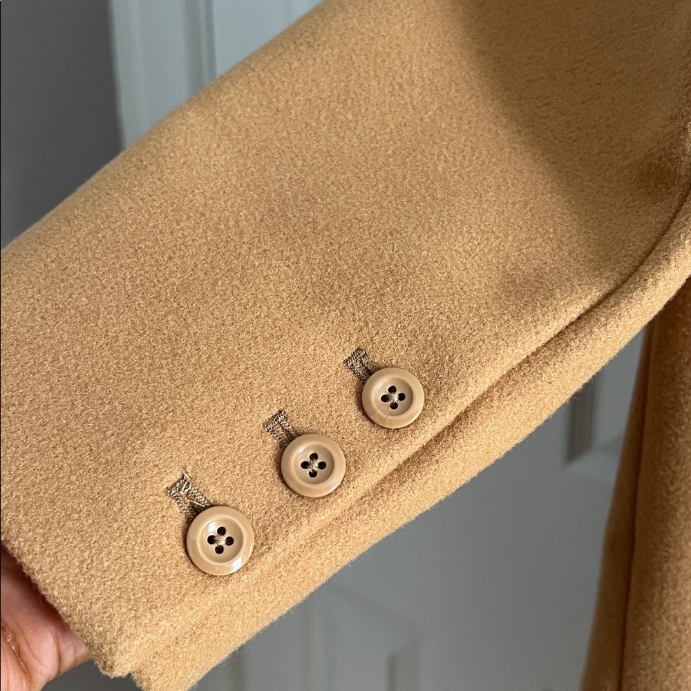 Scoop Camel Double Breasted Long Tailored Coat - Size M - NWT - Picture 9 of 16
